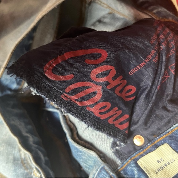 GAP Cone Denim High Rise Straight Crop Jeans Medium Indigo Wash Button Fly Sz 29 - Picture 9 of 11